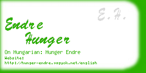 endre hunger business card